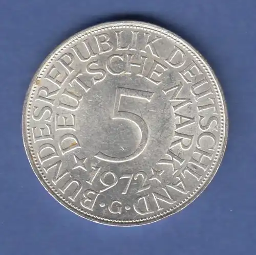 Bundesrepublik Kursmünze 5 Mark Silber-Adler 1972 G