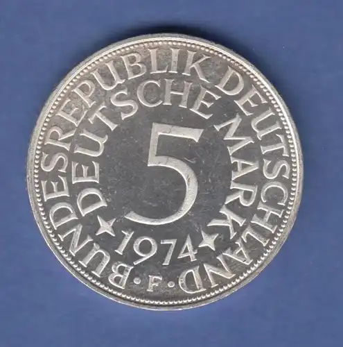 Bundesrepublik Kursmünze 5 Mark Silber-Adler 1974 F