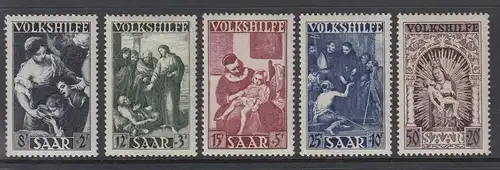 Saar 1949 Volkshilfe Gemälde Satz 5 Werte Mi.-Nr. 267-271 ** 