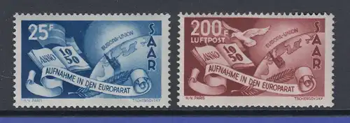 Saar 1950 Europarat-Aufnahme, Satz 2 Werte kpl. Mi.-Nr. 297-298 ** 