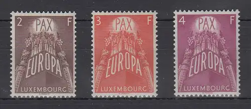 Luxemburg EUROPA - CEPT 1957 Mi.-Nr. 572-574 Satz 3 Werte kpl. einwandfrei **