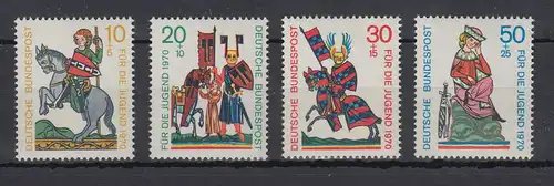 Bundesrepublik 1970 Jugend Minnesänger Mi.-Nr. 612-615  ** 