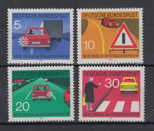 Bundesrepublik 1971 Neue Regeln im Straßenverkehr Mi.-Nr. 670-673  ** 