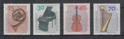 Bundesrepublik 1973 Wohlfahrt Musikinstrumente  Mi.-Nr. 782-785 ** 
