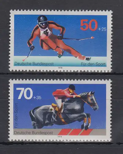 Bundesrepublik 1978 Sporthilfe Skiläufer und Springreiter Mi.-Nr. 958 + 968 ** 