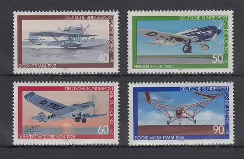 Bundesrepublik 1979 Jugend Luftfahrt  Mi.-Nr. 1005-1008 ** 