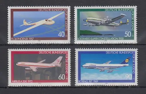 Bundesrepublik 1980 Jugend Luftfahrt  Mi.-Nr. 1040-1043 ** 
