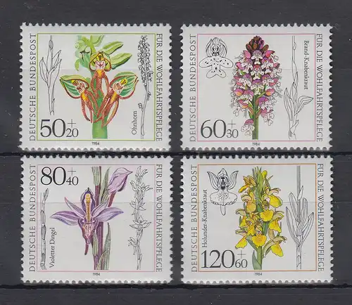 Bundesrepublik 1984 Wohlfahrt Orchideen  Mi.-Nr. 1225-1228 ** 