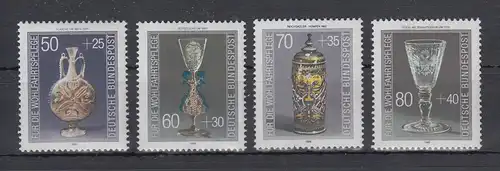 Bundesrepublik 1986 Wohlfahrt Kostbare Gläser  Mi.-Nr. 1295-1298 ** 