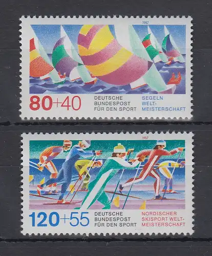 Bundesrepublik 1987 Sporthilfe Segel-Weltmeisterschaften  Mi.-Nr. 1310-1311 ** 