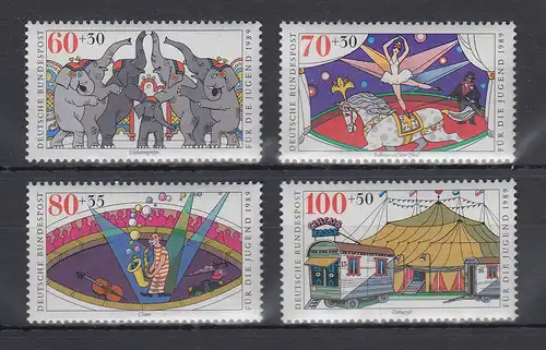 Bundesrepublik 1989 Jugend Zirkus  Mi.-Nr. 1411-1414 ** 
