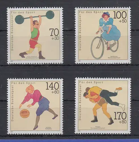 Bundesrepublik 1991 Sporthilfe Weltmeisterschaften  Mi.-Nr. 1499-1502 ** 