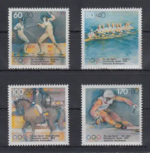 Bundesrepublik 1992 Sporthilfe Olympische Winterspiele   Mi.-Nr. 1592-1595 ** 