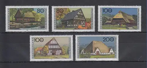 Bundesrepublik 1996 Wohlfahrt Bauernhäuser in Deutschland   Mi.-Nr. 1883-1887