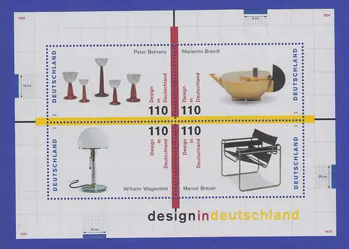 Bundesrepublik 1998 Blockausgabe Design in Deutschland  Mi.-Nr. Block 45 **