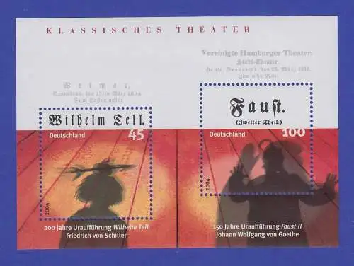 Bundesrepublik 2004 Blockausgabe Klassisches Theater   Mi.-Nr .Block 65 **