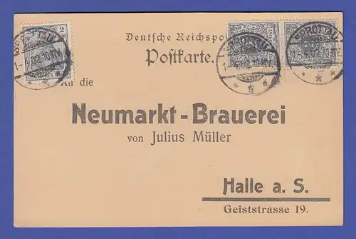 Dt. Reich 2 Pfg. Germania Mi.-Nr. 68 FDC 1.4.02 MIF mit Krone-Adler PK SPROTTAU