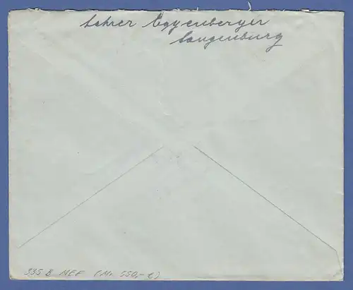 Dt. Reich Infla Mi-Nr. 335 B senkr. Paar als MEF auf Brief von Langenberg 