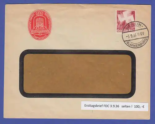 Dt. Reich Parteitag Mi.-Nr. 633 auf FDC 3.9.36 mit Tages-O BERLIN-BLANKENBURG