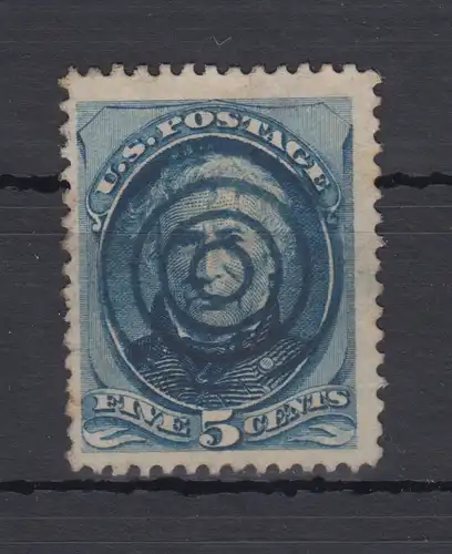 USA General Z. Taylor 5Cent Mi.-Nr. 48 ideal zentriert mit zentr. blauem Ring-O