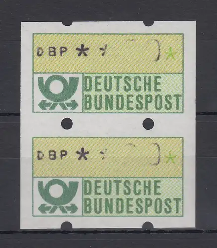 Deutschland ATM Mi.-Nr. 1.1 Paar zusammenhängend , Teildrucke