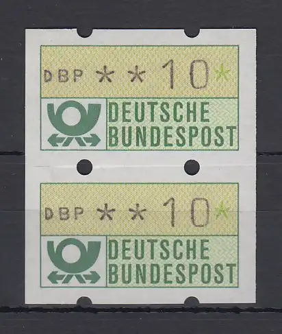 Deutschland ATM Mi.-Nr. 1.1 Paar zusammenhängend jewelis Werteindruck 10 Pfg.