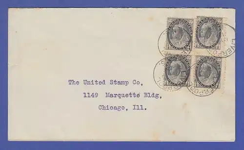 Kanada / Canada Brief mit 4 x  Mi.-Nr. 62A als MEF gel. v. LIVERPOOL n. Chicago