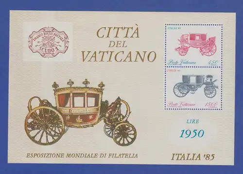 Vatikan Blockausgabe 1985 Mi.-Nr. Block 8 ** Intern. Briefmarkenausst. ITALIA`85