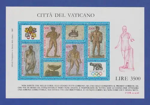 Vatikan Blockausgabe 1987 Mi.-Nr. Block 9 ** Intern.Briefmarkenausst. OLYMPHILEX