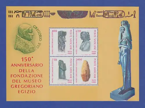 Vatikan Blockausgabe 1989 Mi.-Nr. Block 11 ** Ägyptisches Museum im Vatikan 