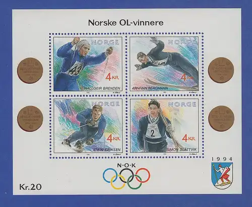 Norwegen 1992 Block 17 **   Olympische Winterspiele 1994 (IV). 