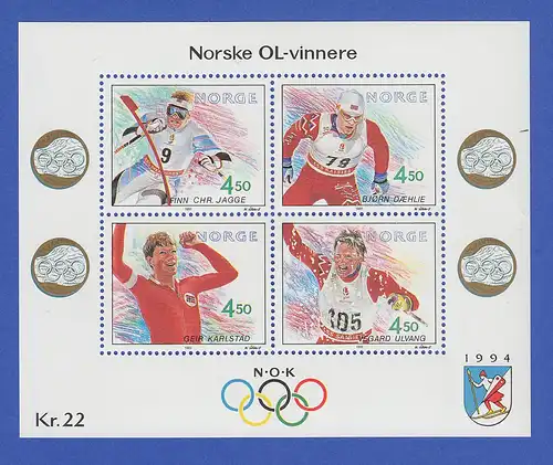 Norwegen 1993 Block 19 **   Olympische Winterspiele 1994 (V). 