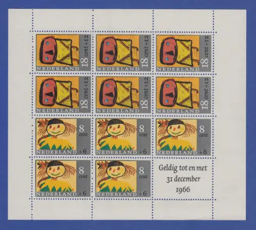 Niederlande Blockausgabe 1965 Mi.-Nr. Block 3 ** Kinderzeichnungen  