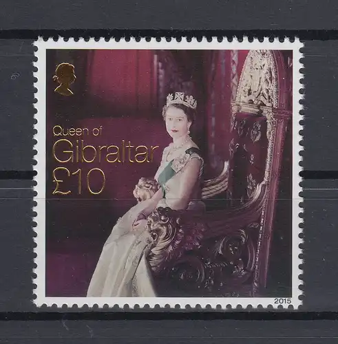 Gibraltar 2015 Mi.-Nr. 1692 Königin Elisabeth II. Hoher Wert 10 Pfund 