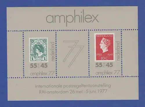 Niederlande Blockausgabe 1977 Mi.-Nr. Block 16 ** AMPHILEX`77 Amsterdam 