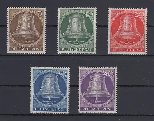 Berlin 1953, Glocke, Klöppel mittig, kpl. Satz Mi.-Nr. 101-105 **