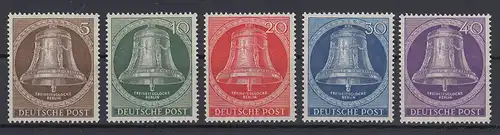 Berlin 1953 Glocke mittig, kompletter Satz Mi.-Nr. 101-105 **