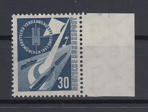 Bund 1953 Verkehrsausstellung Höchstwert Mi.-Nr. 170 Seitenrandstück  **