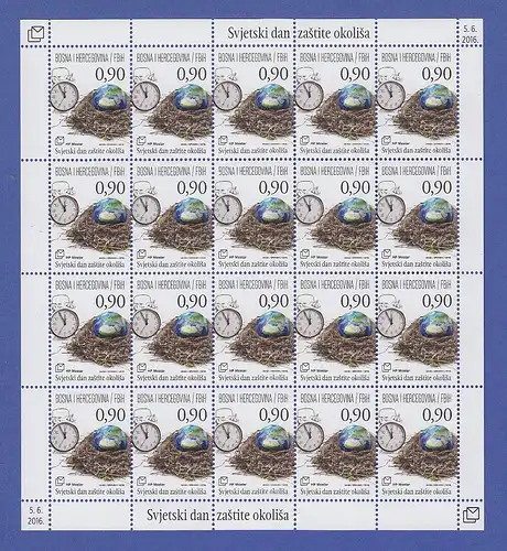 Bosnien Kroatische Post Mostar Mi.-Nr. 435 Kleinbogen ** Weltumwelttag