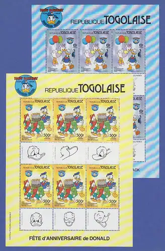 Togo 1984 Walt Disney zwei Kleinbogen ** u.a. Mi.-Nr. 1760