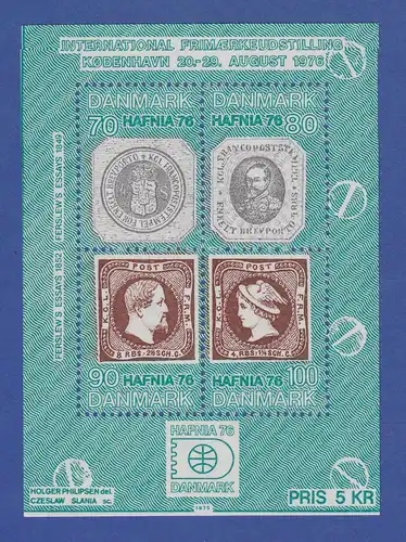 Dänemark 1975 Block 1 **  Briefmarkenausstellung HAFNIA `76
