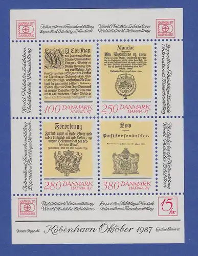 Dänemark 1985 Block 4 ** Briefmarkenausstellung HAFNIA `87 Kopenhagen