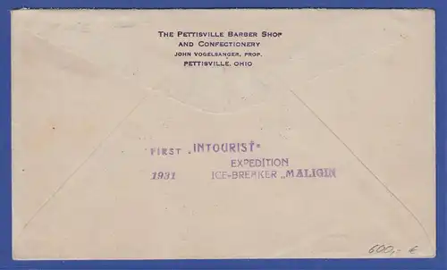 Dt. Reich Polarfahrt 4 RM-Wert Mi.-Nr. 458 auf Polarfahrt-Brief gel. in die USA