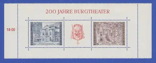 Österreich 1976 Blockausgabe Burgthater Wien Mi.-Nr. Bl. 3