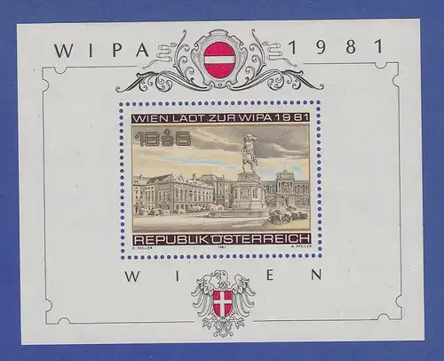 Österreich 1981 Blockausgabe Briefmarkenausstellung WIPA 1981 Mi.-Nr. Bl. 5