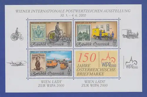 Österreich 2000 Blockausgabe Briefmarkenausstellung WIPA 2000 Mi.-Nr. Bl.14