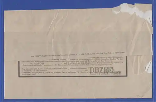 Bund 1981 Mi.-Nr. 1103 90Pfg-Wert als EF auf Streifbandzeitung , O Bad Ems