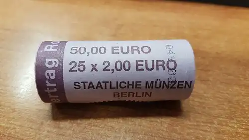 Deutschland 2 Euro Rolle 2007 Römische Verträge A , 25 Stück wie verausgabt