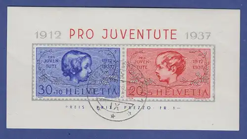 Schweiz Blockausgabe Pro Juventute 1937  Mi.-Nr. Block 3 gestempelt 