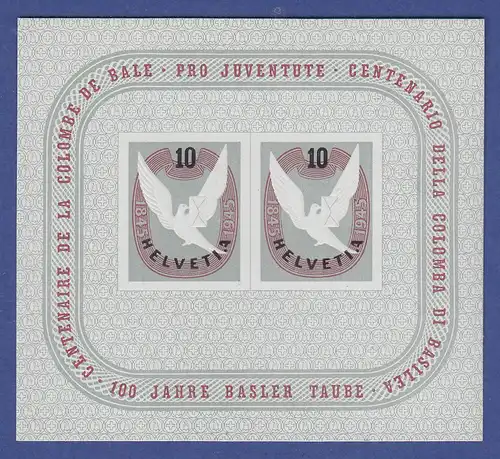 Schweiz 1945 Blockausgabe 100 Jahre Basler Täubchen  Mi.-Nr. Block 12 **